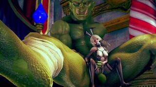 Праздник урожая - Огромный монстр трахает милых девочек-кроликов. порно